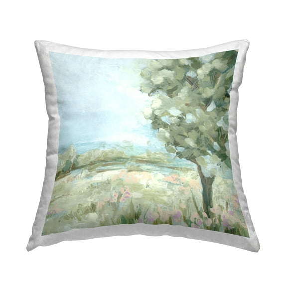 Stupell Industries Rural Field with Tree Decorative Printed Throw Pillow Design by June Erica Vess