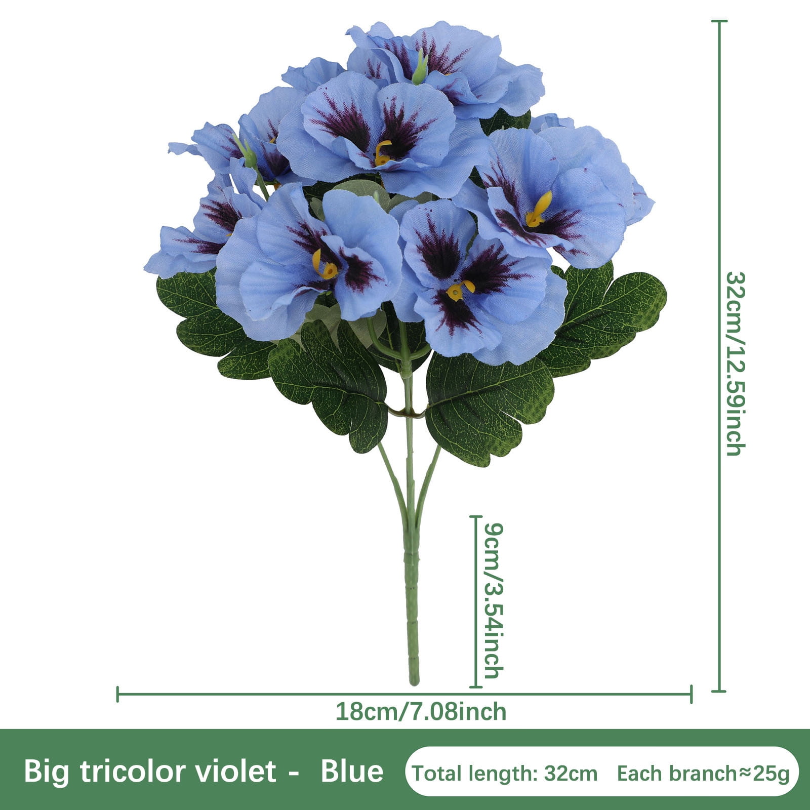 Darzheoy Artificial Pansy Flowers, UV Resistant Plastic Plants Fake Silk Faux Flowers for Outdoor Planters, Home Indoor Outside Garden Porch Window DIY Decoration