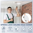 thumbnail image 3 of Uxcell 4Pcs 95mm/3.7" Round Ceiling Cover Plate, LED Downlight Hole Trim Wall Hole Spring Mount Decorative Flat Cap Access Panel for 2.2-3.3 Inch Ceiling or Wall Openings, Matte White, 3 of 7