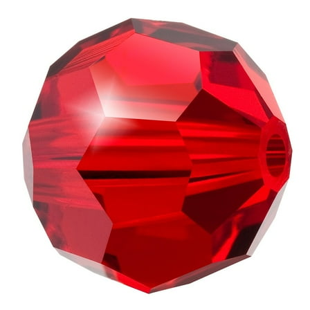 24pc Preciosa® Crystal Beads Czech Crystal 451 19 602 Round 90070 Light Siam 4mm Hole: 1mm