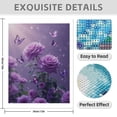 thumbnail image 3 of Diamond Art Kit for Adults, Purple Roses Butterflies Enchantment Diamond Painting for Adults Beginners, DIY Diamond Art Painting Kits, 5D Diamond Painting Crafts for Home Decor 12x16 Frameless, 3 of 7
