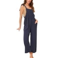 thumbnail image 3 of KelaJuan Women Jumpsuit, Tie-up Sleeveless Solid Loose Long Pants with Pockets for Daily Party, 3 of 8