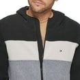 thumbnail image 4 of Men's Tommy Hilfiger Fleece Colorblock Hooded Jacket Color: Black White Silver Size: S, 4 of 4
