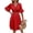 Scarlet, variant on Women's Cutout V Neck Flounce Sleeve Mini Dress 100% Polyester Lined Elegant Party Ready Day to Night Everyday Chic