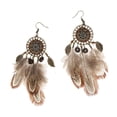 thumbnail image 2 of 1 Par de Pendientes Colgantes de Aleación con Colgantes s étnicas Bohémie Vintage Hugo Pendientes bohemios para mujer, 2 of 10