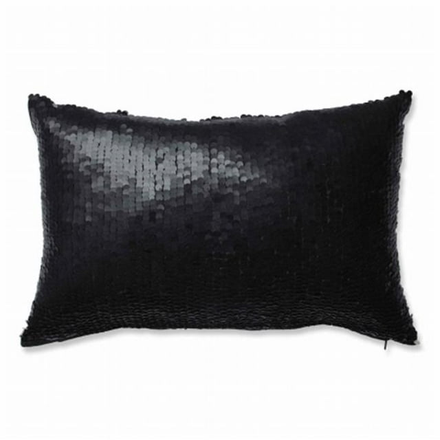 Pillow Perfect 599977 Mermaid Rectangular Throw Pillow, Black & Silver