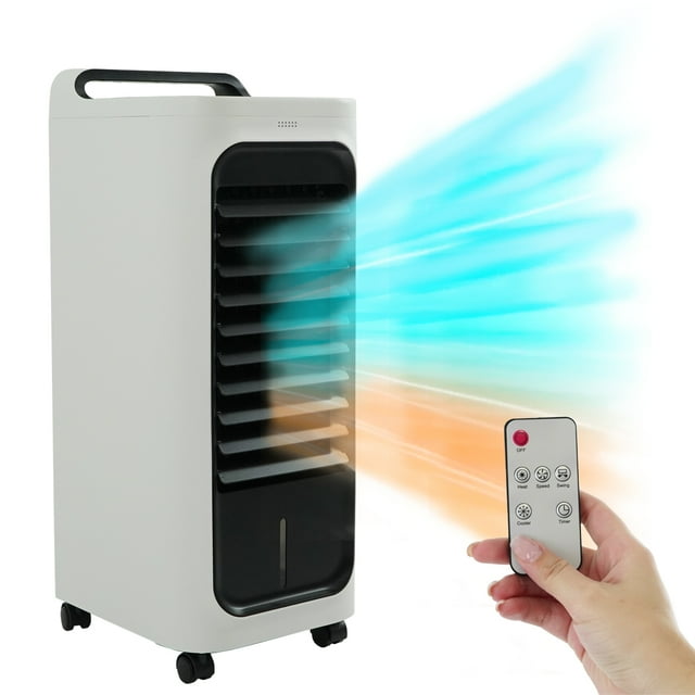 Calefactor Electrico para Frio y Caliente de 3 Velocidades con Pantalla LED y Control Remoto de Sistema Silencioso Blanco