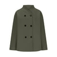 thumbnail image 5 of Felirenzacia Women's Cropped Winter Jacket Coat, Stand Collar Double Breasted Short Winter Overcoat, 5 of 7