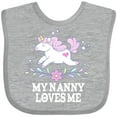 thumbnail image 3 of Inktastic My Nanny Loves Me Girl Unicorn Girls Baby Bib, 3 of 4
