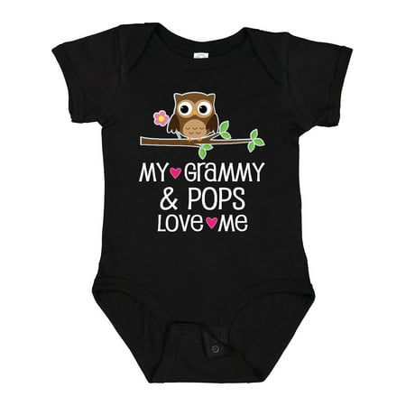 

Inktastic Grammy and Pops Love Me Owl Gift Baby Girl Bodysuit