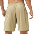 thumbnail image 4 of ZQUUVOU Men's Shorts Solid Color Slit Side Quick Dry Loose-Fit Lightweight Drawstring Pockets Elastic Sports Shorts Khaki, 4 of 4