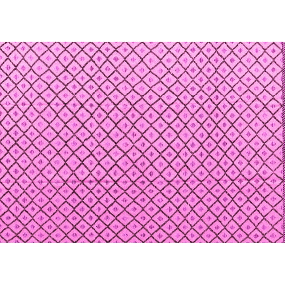 Ahgly Company Indoor Rectangle Solid Pink Modern Area Rugs, 5' x 7'