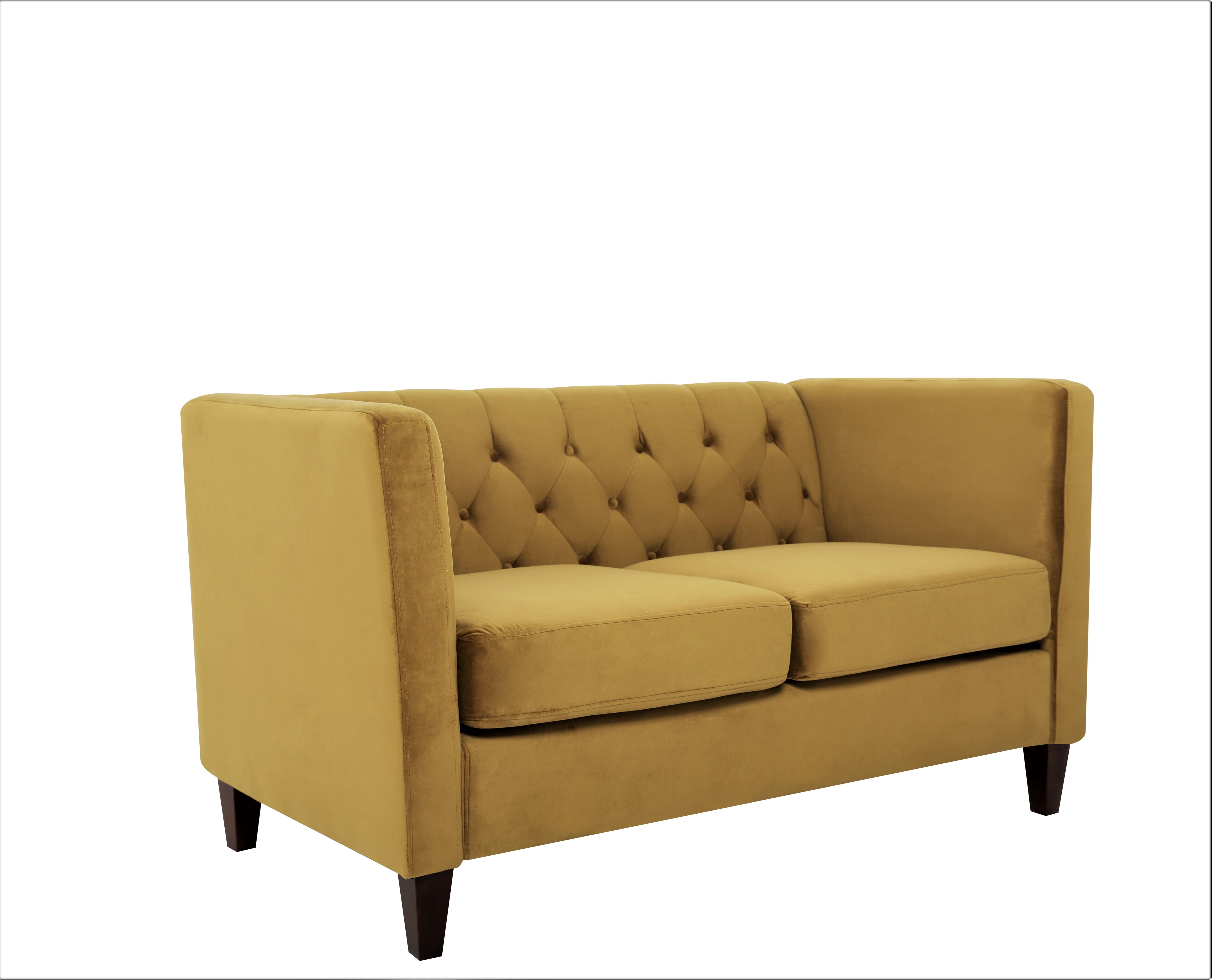 Lisette 56.7'' Velvet Square Arm Loveseat