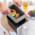 thumbnail image 4 of 2 Pcs Doublures Carrées Réutilisables en Silicone pour Friteuse à Air Chaud, Plateau de Cuisson Réutilisable de Qualité Alimentaire, Accessoires pour Friteuse à Air Double Zone Four Friteuse à Air Accessoires Micro-Ondes, 4 of 5