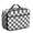 Gray and White, variant on Gray and White Checkered Pattern Insulated Lunch Bag Teens,Bento School Lunch Bag for Teens for Work,Picnic or Travel 10.6x7.7x4.3 Inches,12 Can Capacity