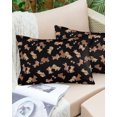 thumbnail image 6 of Pack of 2 Outdoor Pillow Covers, Hand Painting Dog with Bone Pattern Black Waterproof Square Throw Pillowcase Cushion Decorative Pillow Covers for Couch Patio Tent, 20x12 in, 6 of 6
