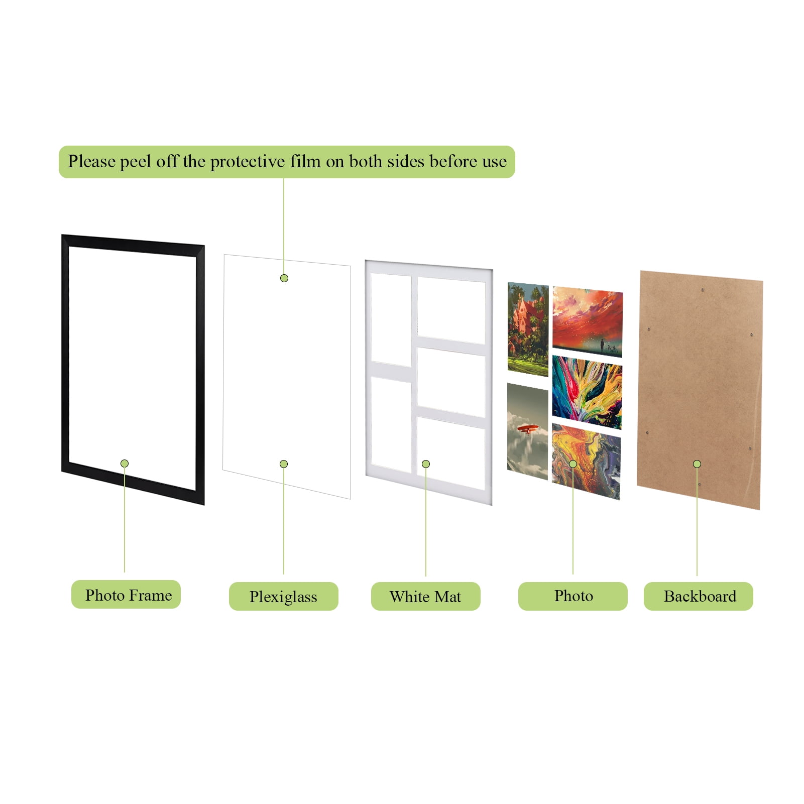 4 Pack 5-Opening Collage Picture Frames 4x6 for Wall Display