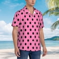 thumbnail image 3 of Sikiie Rose red polka dots Print Men's Hawaiian Shirt, Summer Beach Button Pocket Short Sleeve T-Shirt,XX-Large, 3 of 7