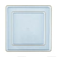 thumbnail image 4 of The Edge Collection 10.75" Transparent Blue with Gold Rim Square Plastic Dinner Plates:10CT, 4 of 5