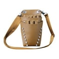 thumbnail image 1 of Bolsa para tijeras de peluquería, cinturón de piel sintética con cinturón, ligera. Marrón, 1 of 9