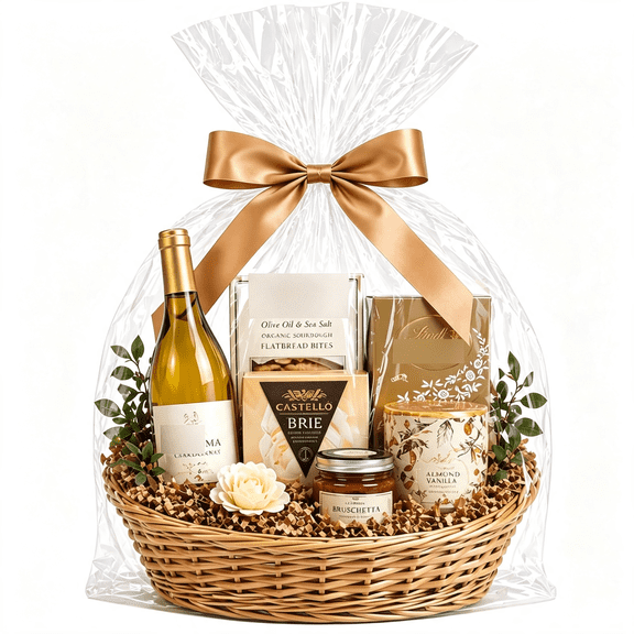 BPPEG 10 Pack Cellophane Gift Basket Bags, 24" X 30", Clear Gift Wrap Bags, 10 Pack Clear Gift Bags