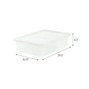 Mainstays 28 Qt. Underbed Plastic Storage Bins with Lids, Storage Containers, 4Pk