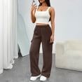 thumbnail image 6 of SUNBS Womens Cargo Sweatpants Wide Leg Pants For Women With Pockets & Elastic Waist Casual Pants, 6 of 9