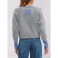 thumbnail image 6 of Women'S Cropped Cardigan Sweaters Fall Long Sleeve Open Front Button Down Color Block Knit Outwear Coats Grey XL, 6 of 8