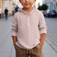 thumbnail image 2 of HNMKIU Boys Short Sleeve T-Shirts Solid Button Down Hoodie Shirt Breathable Long Sleeve Beach Top 2026, 2 of 4