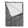 thumbnail image 2 of Aztec Soft Flannel Fleece Throw Blanket, Geometric Maze Pattern Inspired by Tribal Culture Bohemian Folk Design, Cozy Plush for Indoor and Outdoor Use, 50" x 70", Black and White, by Ambesonne, 2 of 5