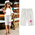 thumbnail image 2 of Xijirk Boys Summer Casual Shorts Elastic Waist with Drawstring Side Pockets Printed Comfortable Breathable for Daily Wear,Z09 White,5-6 Years, 2 of 4
