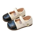 thumbnail image 3 of Durtebeua Girls Mary Jane Flat School Uniform Shoes Dress Shoes for Kid Beige,5-5.5 Years, 3 of 6