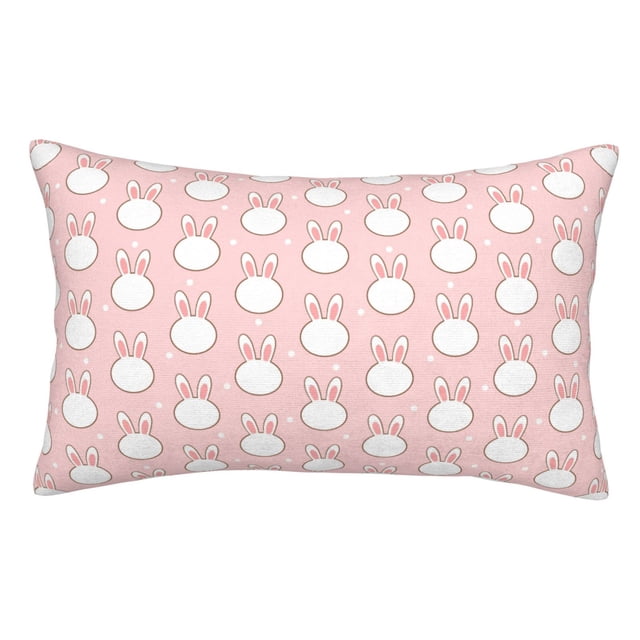 Fotbe Cute Rabbit Funda de Almohada Decorativa Estilo Occidental, Lujo en Algodón, Fundas para Almohadas King, Cojín Estampado para Decoración del Hogar-20"x30"
