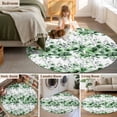 thumbnail image 5 of Round Area Rug 4 Ft, Green Floral Washable Non-Slip Circle Carpet for Living Room/Bedroom, Vintage Farmhouse Garden Flower Leaves Low-Profile Crawling Mats Collection Rugs for Indoor, 5 of 8