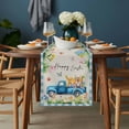 thumbnail image 2 of Blue Plaid Easter Table Runner - 72 Inch Long, Kitchen Dining Table Runner Dresser Scarves, Blue Truck Spring Floral Bunny Rustic Farmhouse Decor for Coffee Tables Wedding Party Banquet, 2 of 8