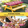 thumbnail image 6 of Valentine's Day Table Cloths for 3 Foot Rectangle Tables, Romantic Love Pink Buffalo Plaid Patio Waterproof Elastic Fitted Tablecloths, Washable Rectangular Table Cover for Camping, 6 of 8