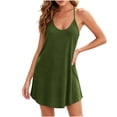 thumbnail image 4 of Fazvaoo Sleeveless Nightgowns for Women V-Neck Short Nightdress Fashion Plain Nightgowns(Green,Size S-XXL), 4 of 8