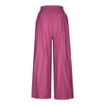 thumbnail image 5 of Wycnly Womens Flare Pants Womens Flared Pants Evening Party Elegant High Waist Wide Leg Palazzo Pants Casual Solid Cotton Linen Flare Pants Trousers for Ladies Fall, 5 of 6