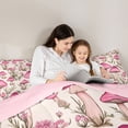 thumbnail image 4 of Homewish Cute Cartoon Mushroom 7pcs Bedding Comforter Set,Rustic Floral Flower Queen Bedding Sets,Pink Beige Queen Sheet Sets For Girl Teens,Microfiber Bedroom Decor Reversible, 4 of 8
