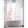 thumbnail image 5 of Ocean Coral Sheer Curtains 84 Inches Long 2 Panels Orange Shell Seahorse Starfish Abstract Texture Light Filtering Semi Sheer Window Curtains Drapes for Bedroom Living Room 52"x84", 5 of 7