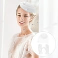 thumbnail image 5 of WAXIAYU Fascinator Hat & Gloves 50s Veil Mesh Headband Vintage Wedding Tea Party (White), 5 of 6