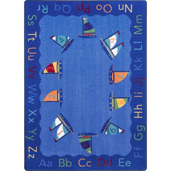 Joy Carpets Kid Essentials Smooth Sailing 10'9" x 13'2" Area Rug in Color Multi