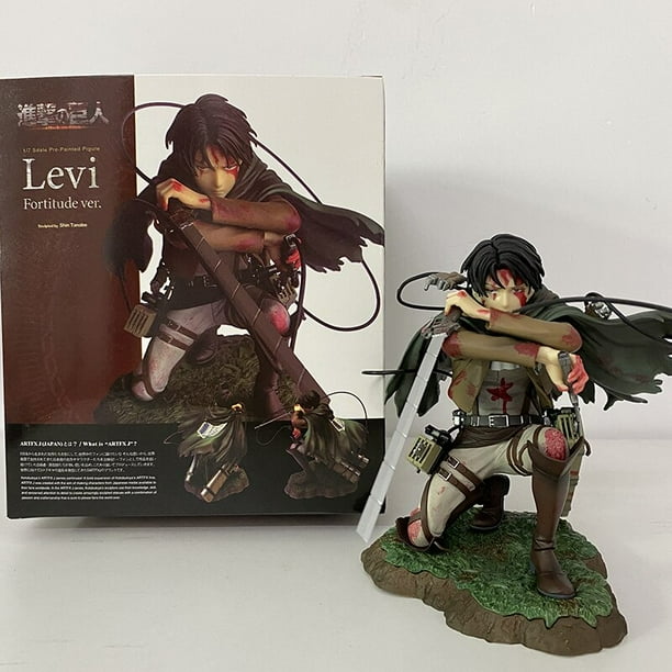 Figura de acción de Anime Attack on Titan Levi Eren Jager Mikasa Ackerman Rival Rival Ackerman en el sofá modelo de juguete para regalo zhangmengya LED