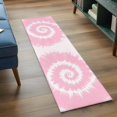 thumbnail image 3 of 2'x6' Rug Runners for Hallways Kitchen, Pink White Ombre Non Slip Entryway Beside Floor Carpet Runner, Modern Romantic Ethnic Boho Tie Dye Washable Laundry Room Bedroom Throw Rugs Mat for Family Pet, 3 of 8