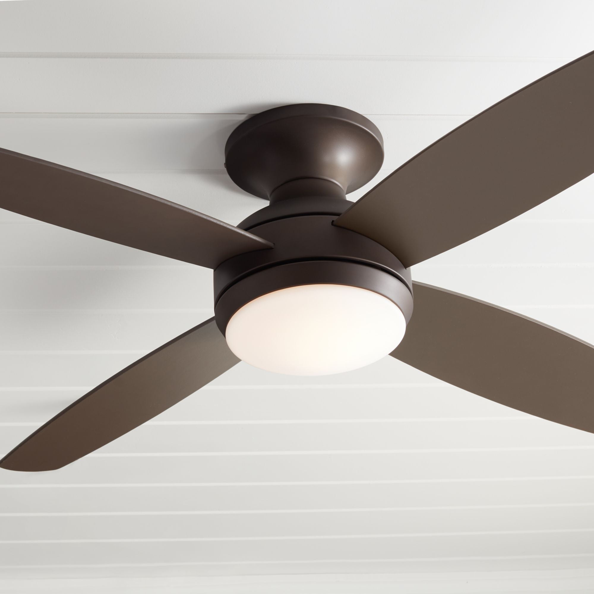 52 Casa Vieja Modern Hugger Ceiling Fan With Light Led Dimmable Remote Flush Mount Oil Rubbed Bronze For Living Room Bedroom Com - What Are Flush Mount Ceiling Fans