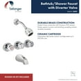 thumbnail image 6 of Belanger Showerhead and Bathtub Faucet with Knob Handles, Polished Chrome, 6 of 8
