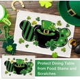 thumbnail image 4 of St. Patricks Day Placemats Set of 4, Shamrock Clover Top Hat Stripes Dining Table Place Mats, Irish Spring Kitchen Decor Home Decoration 12 x 18 Inch, 4 of 6