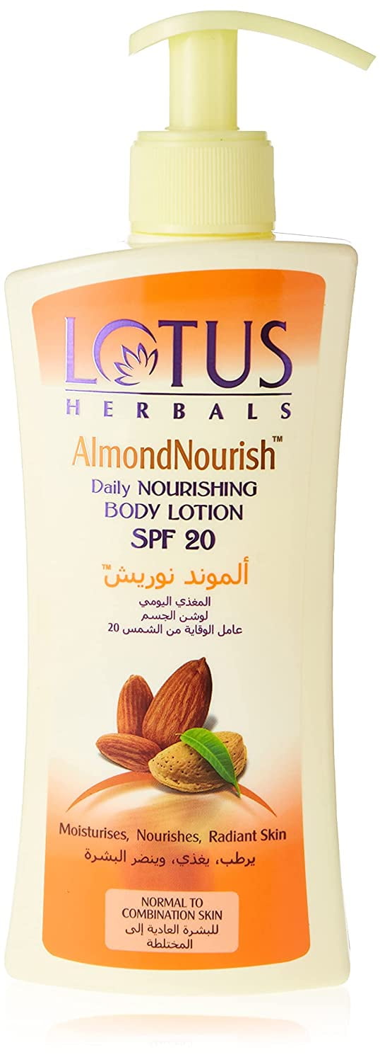 Lotus Herbals Almondnourish Daily Nourishing Body Lotion | and Nourishes SPF 20 | For Normal / Combination Skin | - Walmart.com