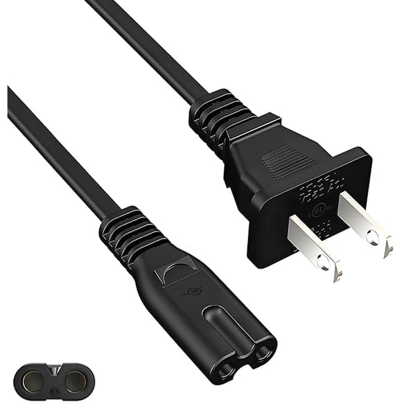 xixishop 3Ft AC Power Cord Fit for Sony PS4 PS5 PS3 Slim PlayStation 5 4 3, Xbox Series X/S, Xbox One X/S, TV, Printers Universal 2 Prong Power Supply Cable Replacement