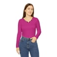 thumbnail image 4 of Women's Long Sleeve V-neck Shirt (Plum Crazy) *Dark Pink, 4 of 8